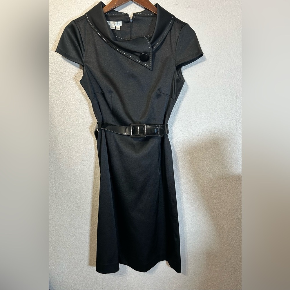 London Times Black Dress Size 4 - Picture 14 of 15
